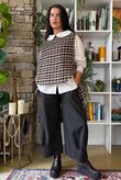 Jasper Plaid Brushed Cotton Tank Black Brown